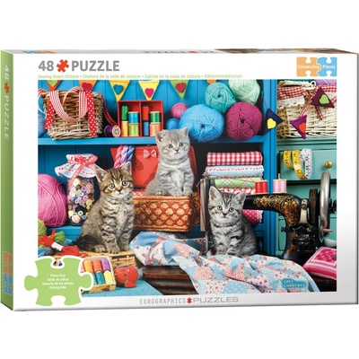 EUROGRAPHICS Пъзел Eurographics от 48 части - Котенца в шивашкото ателие (67486020)