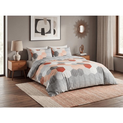 Textilomanie krep obliečky z Renforcé bavlny HONEY COMB sivé 70x90 140x200