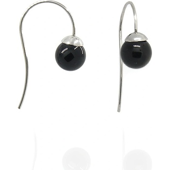 Foxette náušnice háčky s achátem JF_0352 černá