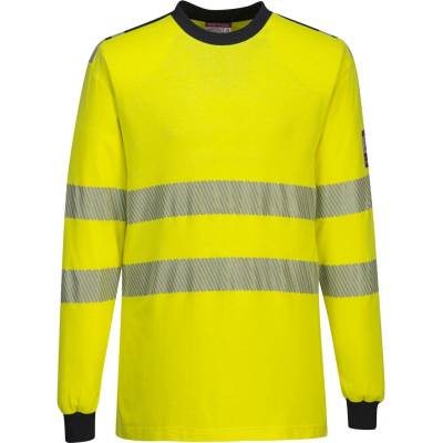 Portwest HI-VIS MODAFLAME WX3 FR701 Nehorľavé reflexné tričko antistatické HV žltá/námorná modrá XXXL