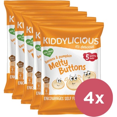 KIDDYLICIO US Gombíky ovocno-zeleninové banán s tekvicou 4 x 6 g