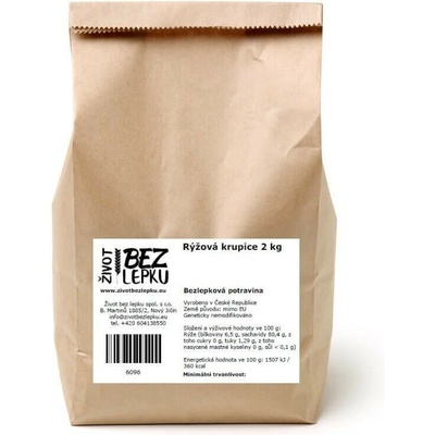Život bez lepku Ryžová krupica hrubá 2 kg