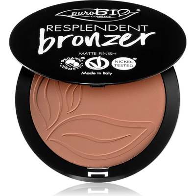 puroBIO Cosmetics Resplendent бронзант с матиращ ефект цвят 03 Beige Brown 9 гр