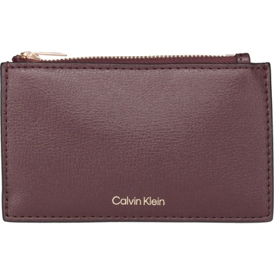Calvin Klein FOIL LOGO TOP ZIP CARDCASE vínová zlatá