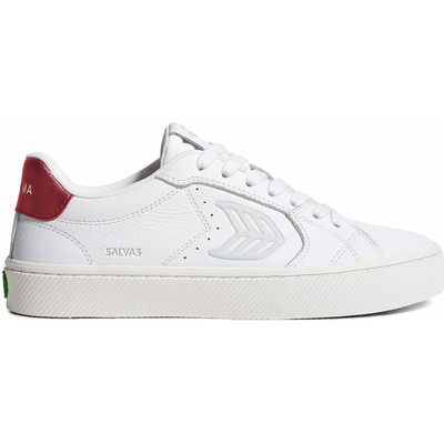 Cariuma Salvas White Premium Leather Ice Logo Metallic Red Sneaker