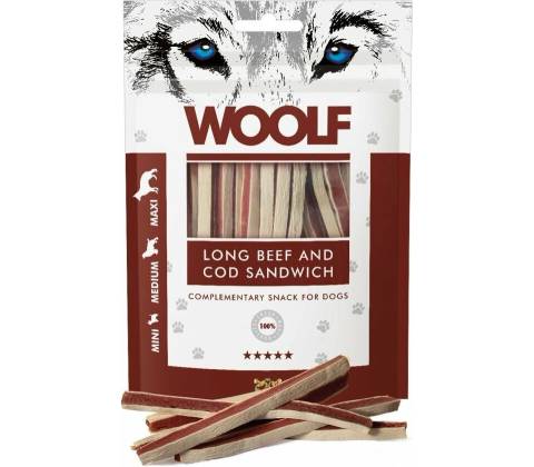 Woolf Soft Long Beef & Cod Sandwich 100 g