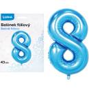 LUMA Balónek foliový č.8 MODRÝ 43cm