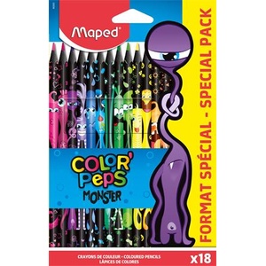Maped Комплект цветни моливи, триъгълни, MAPED „ColorPeps Monster, 18 различни цвята, 862600 (862600)