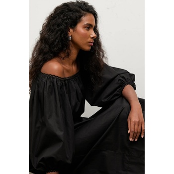 ANSWEAR Памучна рокля Answear. LAB в черно среднодълга разкроена (ST.EL3011.TOS)