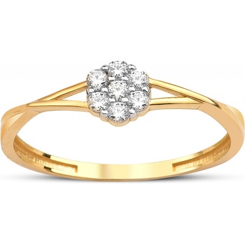 Lillian Vassago Zlatý prsteň Kvet so zirkónmi LLV95 GR015