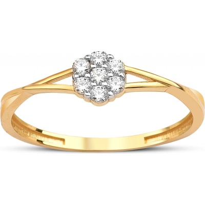Lillian Vassago Zlatý prsteň Kvet so zirkónmi LLV95 GR015