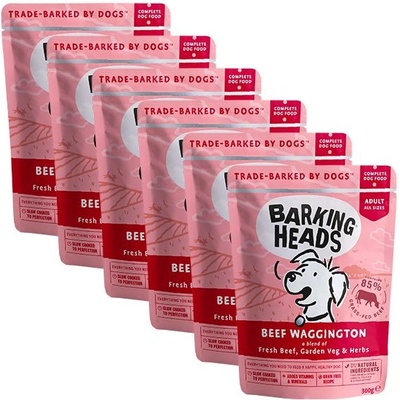 Barking Heads & Meowing Heads Говеждо Waggington БЕЗ ЗЪРНА 6 x 300 г