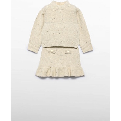 Abel & Lula set svetru a sukně s knoflíky smetanový