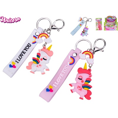 Prívesok na kľúče Unicorn mix farieb ružová, fialová, zelená, modrá