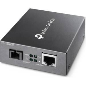TP-Link Медиен конвертор TP-Link Omada FC111PB-20, 10/100 Mbps, 1× PoE RJ45 порт (FC111PB-20)