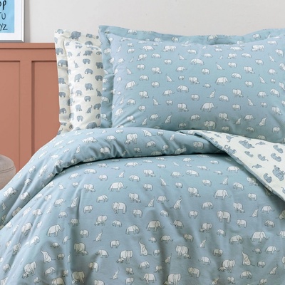 Yataş Bedding Renforcé dětské povlečení Poovey s prostěradlem modré 160 x 220 cm