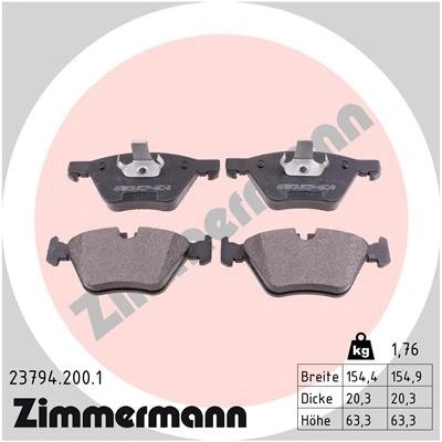 Sada brzdových destiček, kotoučová brzda ZIMMERMANN 23794.200.1