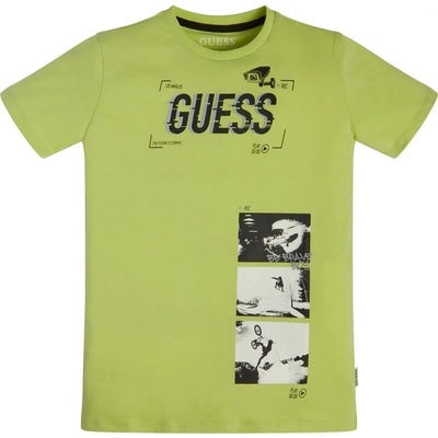 GUESS Тениска с къс ръкав в цвят лайм за момче Guess