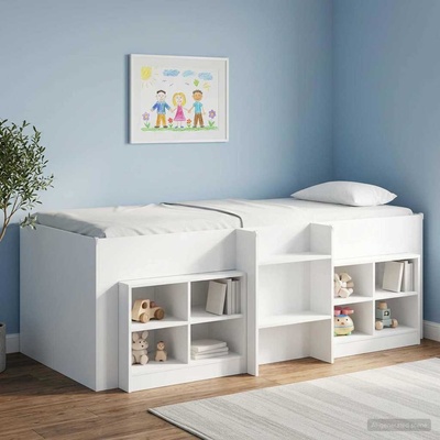 vidaXL Шкаф за легло 2 бр. Бяло 66 x 33 x 48 см Инженерна дървесина (893723)