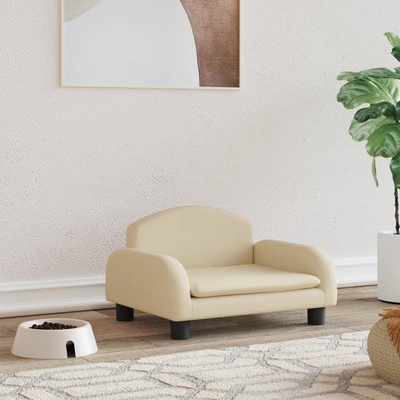 vidaXL Кучешко легло кремаво 50x40x30 см текстил (171970)