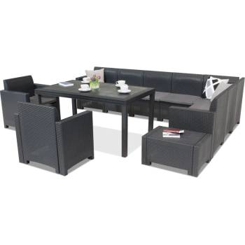 BICA Мебели от техноратан Nebraska Comida Max 9 антрацит Бика (BCNEB9ANT)