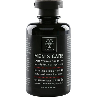 APIVITA Men's Care Hair and Body Wash with Cardamon & Propolis шампоан и душ гел 2 в 1 250ml