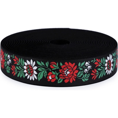 Pruženka folklor šíře 40 mm Varianta: 3 černá, Balení: 1 m – Zbozi.Blesk.cz