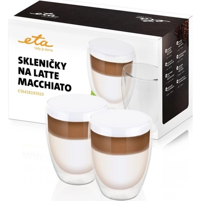 ETA 4181 93020 poháre na latte macchiato dvojstenné sklo 350 ml