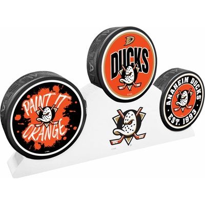 Mustang Puk Anaheim Ducks NHL 3 Puck Podium Set