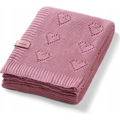 Babyono Bambusová pletená deka růžová