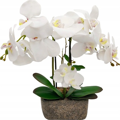 ORCHIDEJ V KVĚTINÁČKU ORCHIDEJ 40 CM UMĚLÁ BÍLÁ DEKORATIVNÍ ORCHIDEJ