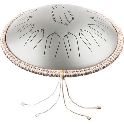 Shamann 14" 15 Notes with EQ C Major 432Hz Silver Tongue Drum (432EQ14-15SILVER)