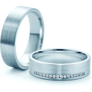 SAVICKI Сватбени халки: бяло злато, плоски. 5.3 мм