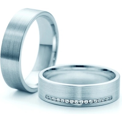 SAVICKI Сватбени халки: бяло злато, плоски. 5.3 мм