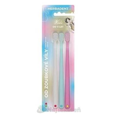 Herbai Herbadent Kids Glow Zubní kartáčky s velmi jemnými vlákny 3 ks
