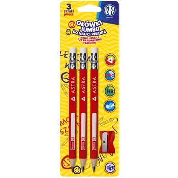 As206119005 Молив за обучение на писане astra - блистер 3 бр + острилка (as206119005)