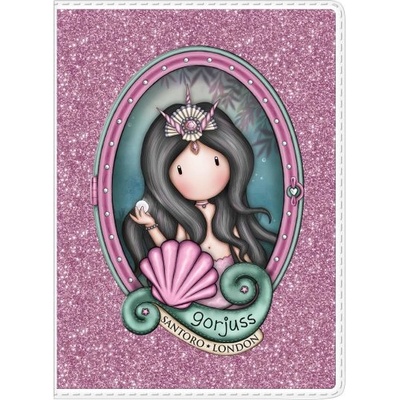 Santoro Малка блестяща тетрадка Gorjuss Making Waves - The World Is Your Oyster, 60 листа, широки редове (843GJ12)