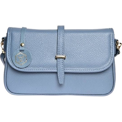 Luisa Vannini dámska kožená crossbody kabelka LV 1938 Celeste Scuro