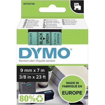 Dymo 40919, S0720740, černý tisk zelený podklad, 7m, 9mm, D1