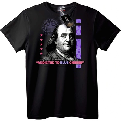 NOONEBRAND Тениска с Бен Франклин и синьо сирене - 2XL, Black