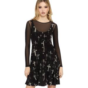 KILLSTAR дамска рокля KILLSTAR - Tenebris Chapel - Black/Grey - KSRA014379