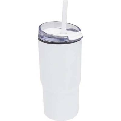 Westin RCS recyklovaný izolovaný hrnček s dvojitou stenou a slamkou 540 ml Biela