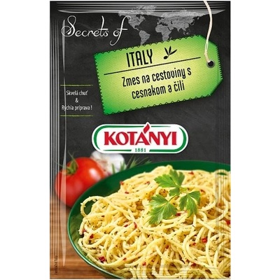 Kotányi Secrets of Italy prípravok s koreninami na cestoviny s cesnakom a čili 20 g