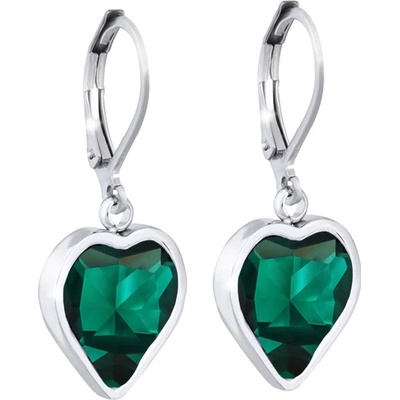 Ellami Ellami Verona 1850-1 Náušnice srdce, smaragdový zirkon 1001850-1