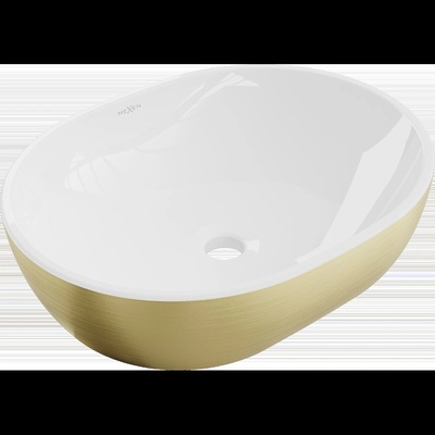 Viki умивалник върху плот 48 x 35 см, бяло/златно, модел линии - 21054817 (21054817)