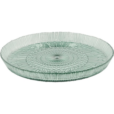 Bitz Zelený skleněný servírovací talíř 30 cm Kusintha