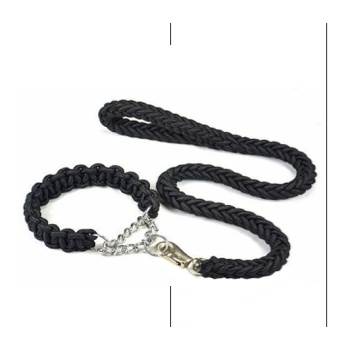 Масивен повод с нашийник с пружина тип алпийско въже (10640)