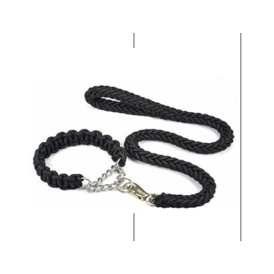 Масивен повод с нашийник с пружина тип алпийско въже (10640)