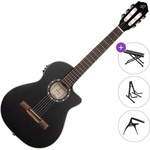 Ortega Guitars RCE125SBK-3/4 Premium SET 3/4 Satin Black Класическа китара с предусилвател