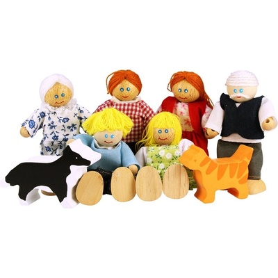 Bigjigs Toys panenky Set rodinky do domečku 7 ks